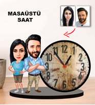 KARİKATÜR ÇİFT, SEVGİLİ MASAÜSTÜ SAAT 4