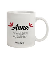 İsme Özel Kupa Bardak - Anne (Beyaz)