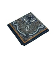 Mısırlı Eşarpları Büyük Boy Etnik Desenli Eşarp 120x120 cm (Lacivert-Kahve)