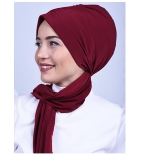 Monalisa Home Şık Büzgülü  Bordo Renkli Bone