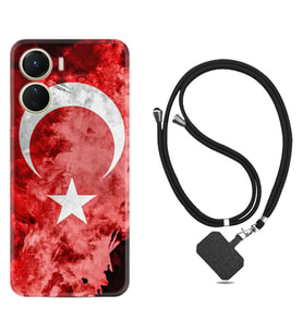 Vivo Y16 Kılıf Resimli Boyun Askılı İpli Desenli Silikon Şanlı Türk Bayrağı 3 1395