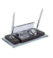 Efes Mermer Masa İsimlik  Modern ve Şık Ofis Dekoru (Fuşya-Beyaz)