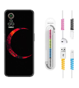 General Mobile GM 21 Pro GM 22 Pro Plus Kılıf Kablo Koruma Spiral Silikon Red Moons 1747