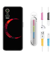 General Mobile GM 21 Pro GM 22 Pro Plus Kılıf Kablo Koruma Spiral Silikon Red Moons 1747