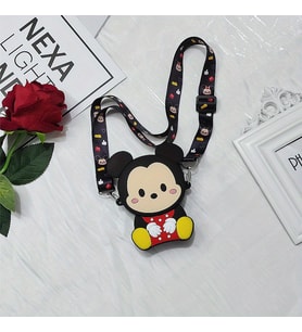 Mickey Mouse Minnie Mouse Tasarım Silikon Omuz Askılı Çanta