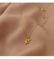 Kişiye Özel Parıltı Model Çift Harf Kolye 925K Gümüş (Gold) Sevgiliye Hediye Takı