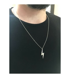 Unisex Şimşek Model 925 Ayar Gümüş Hediyelik Kolye