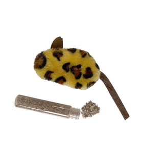 Markapet Kedi Oyuncağı Leopar Desenli Peluş Fare 6-10-18 cm