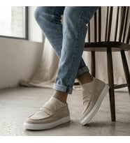 Erkek Loafer Ayakkabı Günlük Rahat Bağcıksız Süet Casual Klasik Ayakkabı Tarz0580