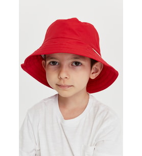 Benittokids Erkek Çocuk Düz Bucket Şapka 7006 (Kırmızı)