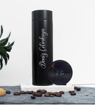 Kişiye Özel Dereceli Kapak & Siyah Çelik Termos 500ML  