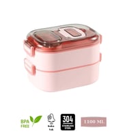 İki Katlı Sos Kaseli Kolay Kilitlenir Sefer Tası 1100 Ml