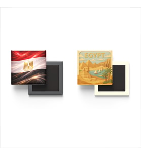 Buzdolap Magnetleri - Mısır Bayrağı ve Paper Cut Tema - 2'li Set Magneti