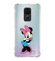 Xiaomi Redmi Note 9 Köşe Korumalı Antişok Kapak Minnie Mouse Tasarımlı Şeffaf  Kılıf