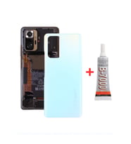 Xiaomi Redmi Note 10 Pro Arka Kapak - Arka Pil Batarya Kapağı + B7000 Yapıştırcı - M2101K6G M2101K6R Uyumlu (Beyaz)
