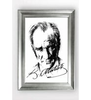 Gümüş Çerçeveli Atatürk Tablo a600