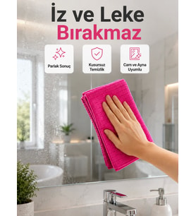 Yüksek Su Emici Mikrofiber Temizlik Bezi Cam, Mutfak ve Banyo Temizliği