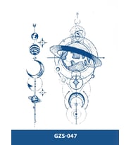 GZS-047 YARI KALICI ÇİFT ŞEMATİK DESEN DÖVME-TATTO
