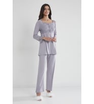 Penye Dantelli Pijama Takımı (ROYAL)