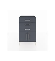 Hyperion Komodin 3 Çekmeceli 2 Kapaklı 60x44x96 Antrasit-Antrasit