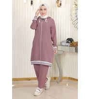 Fermuarlı Ribanalı Takım Lila 10405