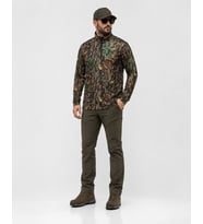 Meşe Orman Desen Yarım Fermuarlı Avcı Sweatshirt Outdoor Kamuflaj Üst Giyim