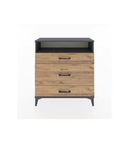 Arges Şifonyer Tek Raflı 3 Çekmeceli 88x30x96 Antrasit-Çam