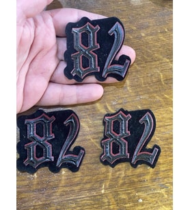 3'LÜ 4X5 CM 82 RAKAMI ÜTÜ İLE YAPIŞAN APLİKE ARMA YAMA DİKİŞ AKSESUARI