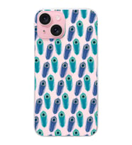 PrintiFy Apple  iPhone 15 ile Uyumlu 1mm Slim Fit Nazar Boncuğu 4 Baskılı Şeffaf  Kılıf