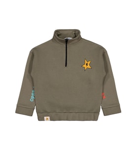 Civil Boys Relax Yıldız Baskılı 6-9 Yaş Sweatshirt - Haki