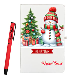 Sevgiliye Yeni Yıl Hediyesi Kişiye Özel Defter ve Roller Kalem Seti