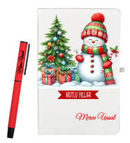 Sevgiliye Yeni Yıl Hediyesi Kişiye Özel Defter ve Roller Kalem Seti