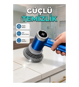 Kablosuz Elektrikli Temizlik Fırçası 5 Değiştirilebilir Başlıklı Çok Amaçlı Temizlik Seti