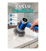 Kablosuz Elektrikli Temizlik Fırçası 5 Değiştirilebilir Başlıklı Çok Amaçlı Temizlik Seti