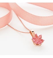925 Ayar  Rose Kaplama Lotus Çiçeği Gümüş Kolye