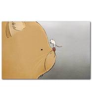 Cakatablo Kedi ve Burnunun Ucundaki Fare Karikatürize MDF Tablo