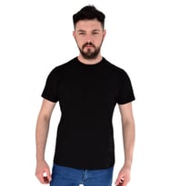 Erkek Sıfır Yaka Sırt Baskılı Tişört 2381 BGL-ST02875 (Siyah)