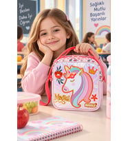 Unicorn Beslenme Çantası Çocuk Okul Yemek Çantası Günlük Kullanım Sweet and Sparkly 22x22x10 cm
