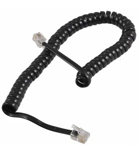Ayt Telefon Spiral Kablo Siyah Masa Üstü Telefon Ahize Kablosu Jacklı Tak Çalıştır 4P 4C