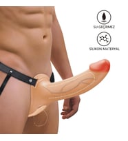 Odins Shop 16,8 cm Belden Bağlamalı İçi Boş 4,2 cm Dolgulu Strapon Dildo - Landon S