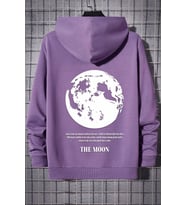 Unisex The Moon Baskılı Sweatshirt (Lila)