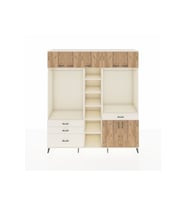 Hyperion Dolap 11 Raflı 4 Çekmeceli 2 Askılı 220x44x243 Aytaşı-Çam/Aytaşı