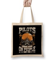 Funny Pilots Looking Down On People Since 1903 Pun Bez Çanta Uzun Saplı