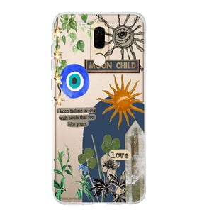 Huawei Mate 10 Lite Uyumlu Moon Child Desenli Şeffaf Telefon Kılıfı
