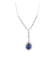 1.99 Karat Pırlanta Safir Damla Kolye