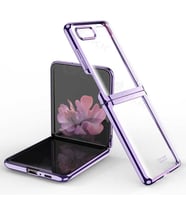 Galaxy Z Flip Kılıf Zore Kıpta Metal Görünümlü İnce Kılıf (Mor)