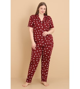 Mirano 2853 Minik Kalpli Milan Kumaş Kısa Kollu Düğmeli Büyük Beden Kadın Pijama Takımı