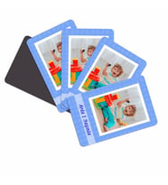 Fotoğraflı İsimli Bebek Doğum Günü Magneti (16'Lı Paket) 6X9 Cm (Mavi)
