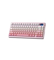 Nova75 Mekanik RGB Klavye TKL Strawberry Mint Switch Tri Mode Kablosuz Makrolu Hot Swap Gaming Oyuncu Klavyesi Gradyan Pembe