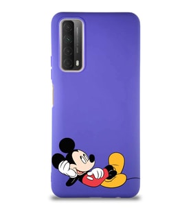 Huawei P Smart 2021 Soft Premier Kapak Mickey Mouse-F Tasarımlı Silikon Kılıf - Mor (Şeffaf)
